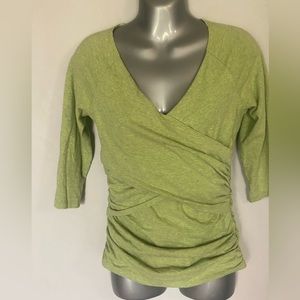 Sundance Catalog S Stripe Faux Wrap Top Size Small